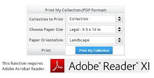 The print selection screen